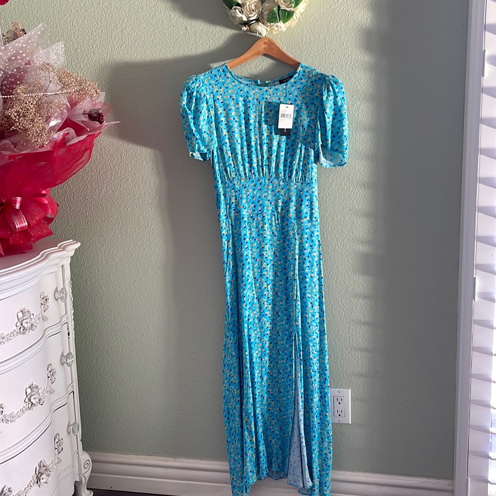 NWT Afirm midi dress with open back.